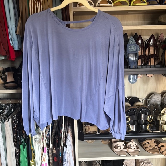 Beyond Yoga Blue Oversized Boxy Blouse - Picture 2 of 2